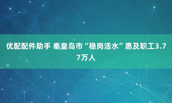 优配配件助手 秦皇岛市“稳岗活水”惠及职工3.77万人