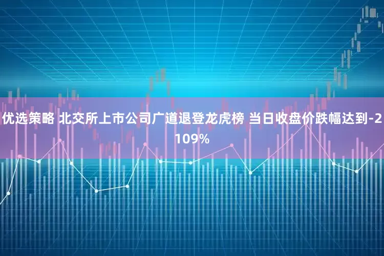 优选策略 北交所上市公司广道退登龙虎榜 当日收盘价跌幅达到-2109%